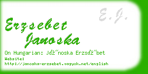 erzsebet janoska business card